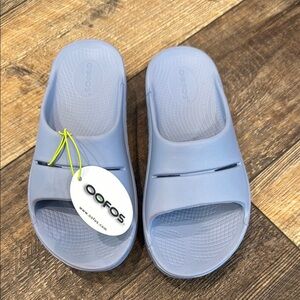 OOFOS Sky Blue Slide Sandals